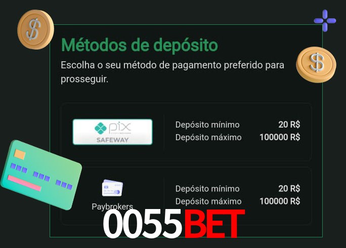 O cassino 0055Bet oferece uma grande variedade de métodos de pagamento